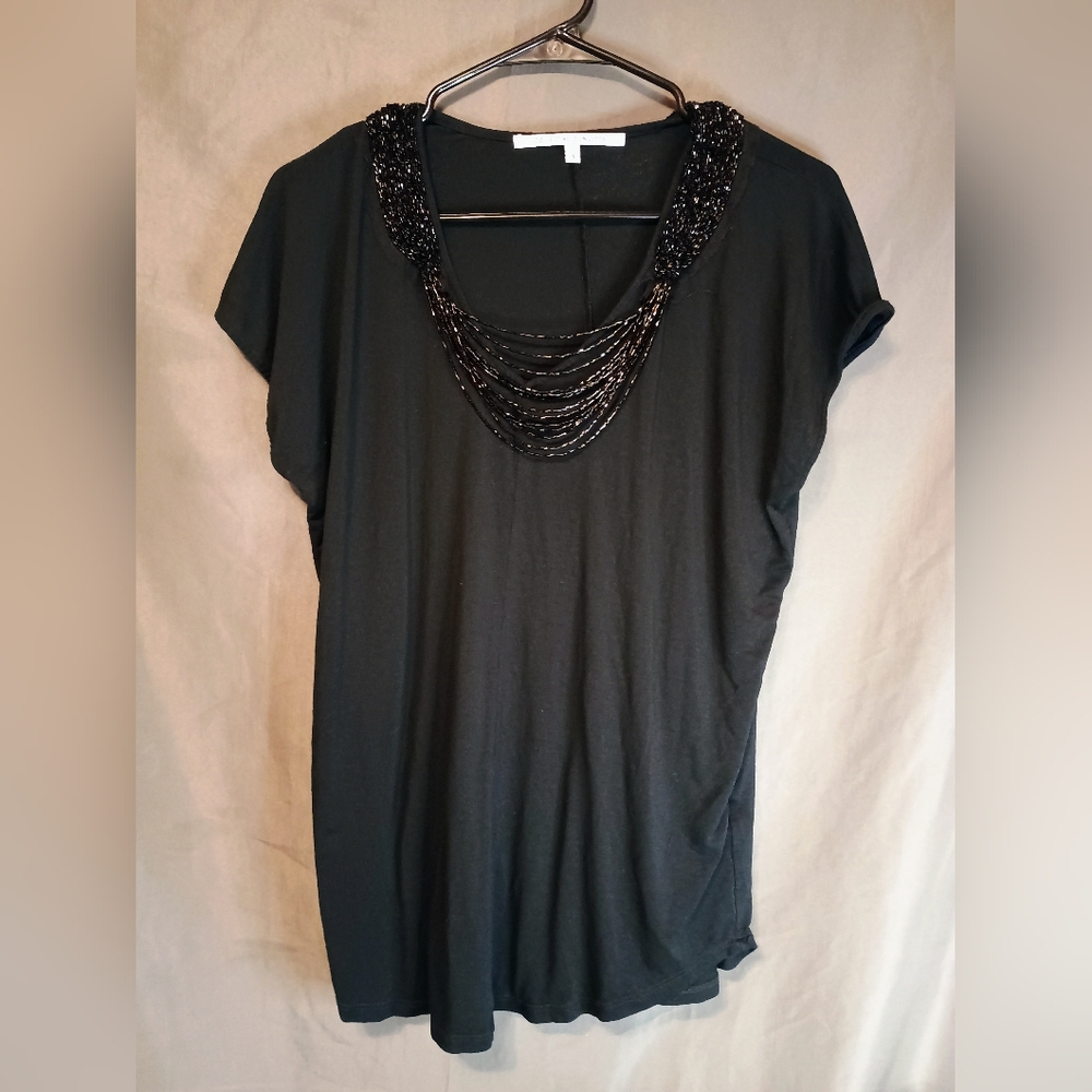 Collective Concepts Elegant Black Beaded Women's Top